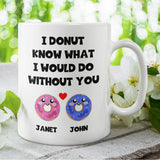 Personalised Donut What I'd Do Without You Mug, Spooning Gift Boyfriend / Husband / Girlfriend / Wife Gift, Valentines Gift, Anniversary Gift