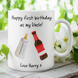 Personalised Uncle First Birthday Mug, Funny Uncle From Baby Gift