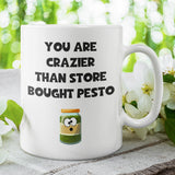 Crazier Than Store Bought Pesto Funny Mug - Susie Stitch Tiktok Trend, Secret Santa For Her, Birthday Gift