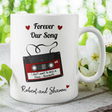 Personalised Forever Our Song Music Tape Mug, Boyfriend / Husband / Girlfriend / Wife Gift, Valentines Gift, Anniversary Gift