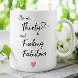 CQ Personalised 30 Fucking Fabulous Mug, Woman 30th Birthday Gift