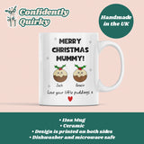 Personalised Merry Christmas Mummy Love Little Puddings Mug, Christmas For Mummy From Kids