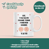 Personalised Funny Forever Boobs Mug, Engagement Gift For Him, Man Wedding Marriage Gift