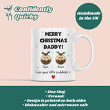 Personalised Merry Christmas Daddy Love Little Puddings Mug, Christmas For Daddy From Kids