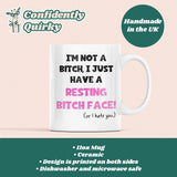 Resting Bitch Face Funny Mug - Secret Santa For Her, Birthday Gift