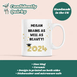 Personalised Brains As Well As Beauty Graduation Mug