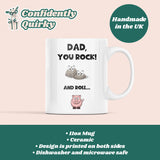 Dad Rock And Roll Mug, Dad Birthday Gift, Father's Day Dad, Fat Dad