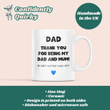 Dad, Thank you for Being Dad and Mum Mug, Funny Dad Cup, Dad Birthday, Father's Day