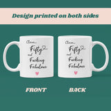 Personalised 50 Fucking Fabulous Mug, Woman 50th Birthday Gift