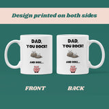 Dad Rock And Roll Mug, Dad Birthday Gift, Father's Day Dad, Fat Dad