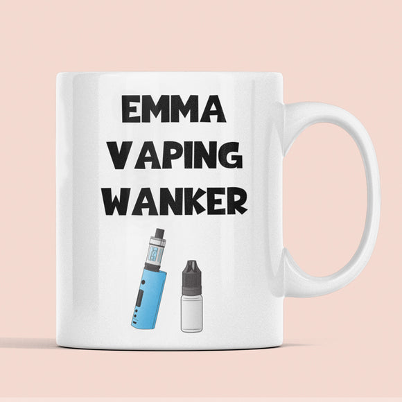 Personalised Vape Wanker Joke Mug, Secret Santa, Birthday Vaping Gift