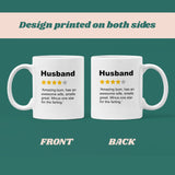 Husband Review Mug, Funny Husband Birthday, Husband Valentines Gift, Anniversary Husband Gift