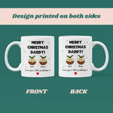 Personalised Merry Christmas Daddy Love Little Puddings Mug, Christmas For Daddy From Kids