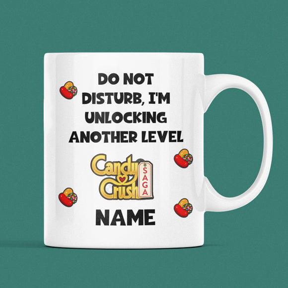 Personalised Candy Crush White Mug, Candy Crush Level, Birthday For Dad, Birthday For Mum, Secret Santa, Mother's Day