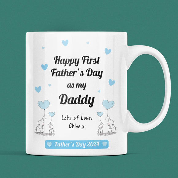 Personalised First Father's Day as my Daddy Mug, New Dad Father's Day Gift