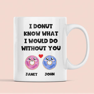 Personalised Donut What I'd Do Without You Mug, Spooning Gift Boyfriend / Husband / Girlfriend / Wife Gift, Valentines Gift, Anniversary Gift