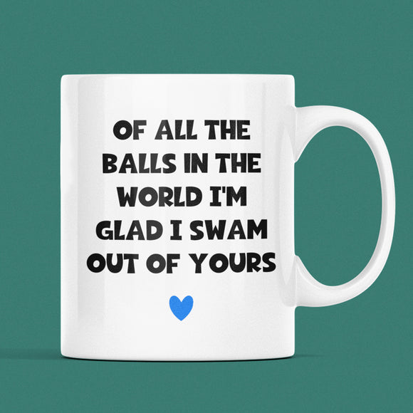 Funny All The Balls In The World Mug, Funny Dad Gift, Father's Day