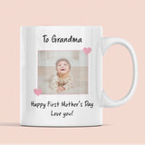 Personalised Photo Grandma First Mother's Day Mug, To Grandma From Grandchildren