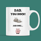 Dad Rock And Roll Mug, Dad Birthday Gift, Father's Day Dad, Fat Dad