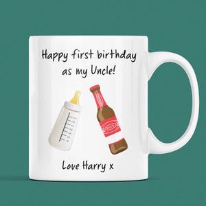 Personalised Uncle First Birthday Mug, Funny Uncle From Baby Gift