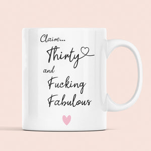 CQ Personalised 30 Fucking Fabulous Mug, Woman 30th Birthday Gift