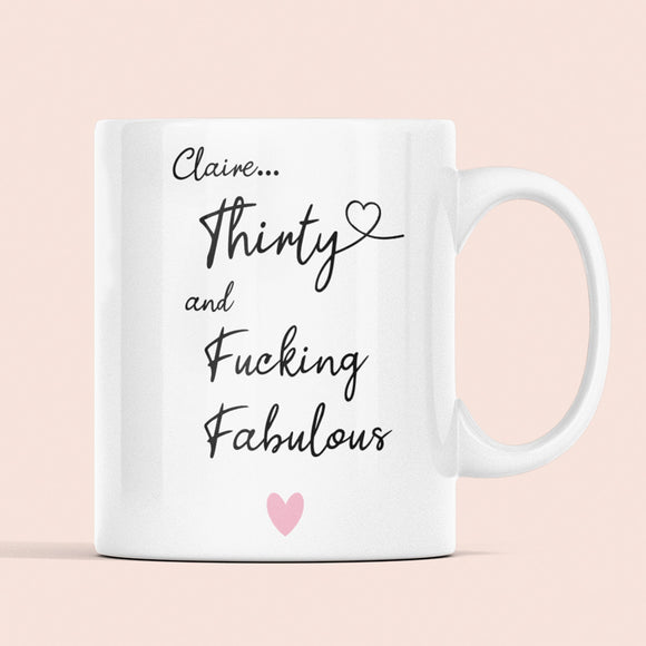 CQ Personalised 30 Fucking Fabulous Mug, Woman 30th Birthday Gift