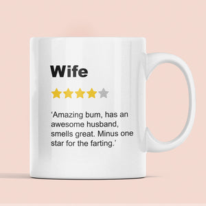 Wife Review Mug, Funny Wife Birthday, Wife Valentines Gift, Anniversary Wife Gift