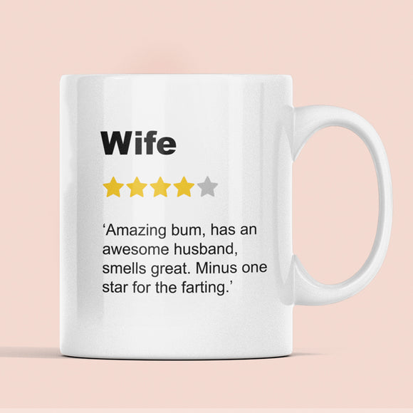 Wife Review Mug, Funny Wife Birthday, Wife Valentines Gift, Anniversary Wife Gift