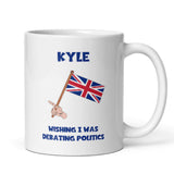 Personalised Wishing I Was Debating Politics Mug, Birthday Politics Gift, Secret Santa