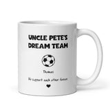 Personalised Uncle's Dream Team Mug, Uncle Football Birthday, Uncle Football Gift