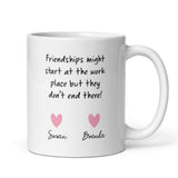 Personalised Work Bestie Friendship Begin At Work Gift, Leaving Gift, Secret Santa