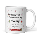 Personalised Daddy First Christmas 2024 Mug, Baby First Christmas For Daddy From Baby Gift