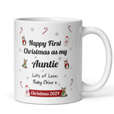 Personalised Auntie First Christmas 2024 Mug, Baby First Christmas For Auntie From Baby Gift