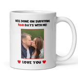 Personalised Photo Surviving 1,460 Days Fourth Anniversary Funny Mug, 4th Anniversary Gift