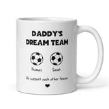 Personalised Daddy's Dream Team Mug, Daddy Football Birthday, Dad Football Gift