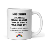 Personalised Extra Support Teacher Thank You Mug, Autistic Child Thanks, Special Needs Mentor