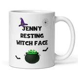 Personalised Resting Witch Face Mug, Halloween Boo Box Girlfriend Cup, Witch Spooky Gift, Resting Bitch Face