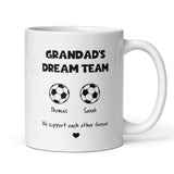 Personalised Grandad's Dream Team Mug, Grandad Football Birthday, Grandad Football Gift