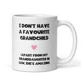 Funny Favourite Child Granddaughter In Law Mug, Grandmother in Law Mug, Boyfriend's / Husband's Grandma Birthday Gift, Mother's Day