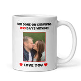 Personalised Photo Surviving 1,095 Days Third Anniversary Funny Mug, 3rd Anniversary Gift