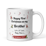 Personalised Brother First Christmas 2024 Mug, Baby First Christmas For Brother From Baby Gift