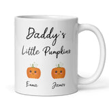 Personalised Daddy's Little Pumpkin's Mug, Halloween For Dad, October Birthday Dad