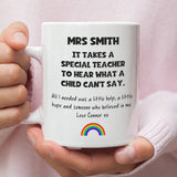 Personalised Extra Support Teacher Thank You Mug, Autistic Child Thanks, Special Needs Mentor