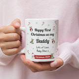 Personalised Daddy First Christmas 2024 Mug, Baby First Christmas For Daddy From Baby Gift