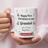 Personalised Grandad First Christmas 2024 Mug, Baby First Christmas For Grandad From Baby Gift