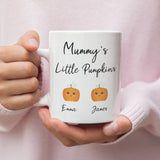 Personalised Mummy's Little Pumpkin's Mug, Halloween For Mum, October Birthday Mum