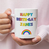 Personalised Happy Birth-Gay Mug, Funny Gay Birthday Gift, Pride Birthday