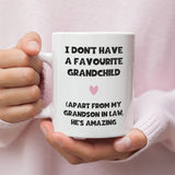 Funny Favourite Child Grandson In Law Mug, Grandmother in Law Mug, Girlfriend's / Wife's Grandma Birthday Gift, Mother's Day