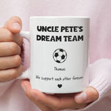 Personalised Uncle's Dream Team Mug, Uncle Football Birthday, Uncle Football Gift