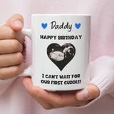 Personalised Happy Birthday Daddy Baby Scan Photo Mug, Dad to be Birthday Gift